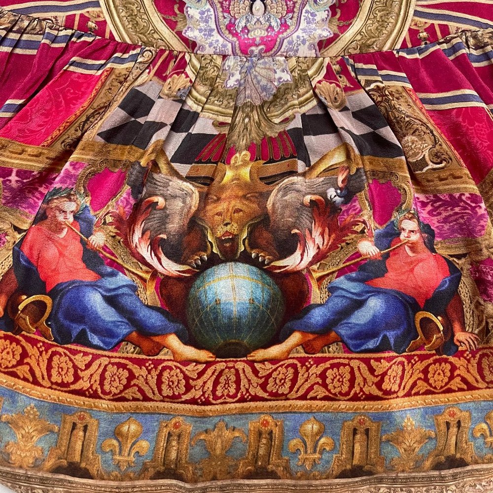 NWT Auc Camilla Off Shoulder Dress With Smocking in Lounge Hour - Picture 10 of 17